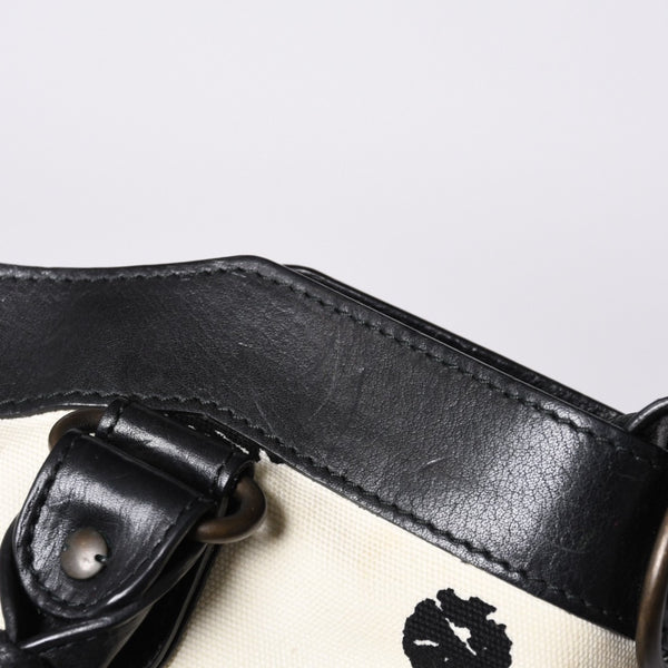 BALENCIAGA バレンシアガ CITY BAG シティバッグ Shoulder Bag ショルダーバッグ キャンバスレザー ブラック ホワイト 103208・9382 美品 中古 4a000878