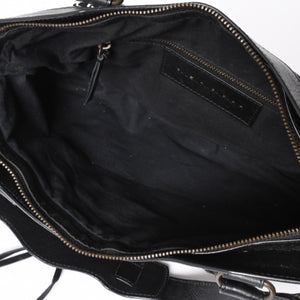 BALENCIAGA バレンシアガ CITY BAG シティバッグ Shoulder Bag ショルダーバッグ キャンバスレザー ブラック ホワイト 103208・9382 美品 中古 4a000878