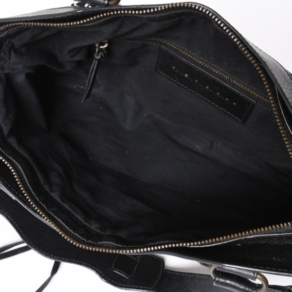 BALENCIAGA バレンシアガ CITY BAG シティバッグ Shoulder Bag ショルダーバッグ キャンバスレザー ブラック ホワイト 103208・9382 美品 中古 4a000878