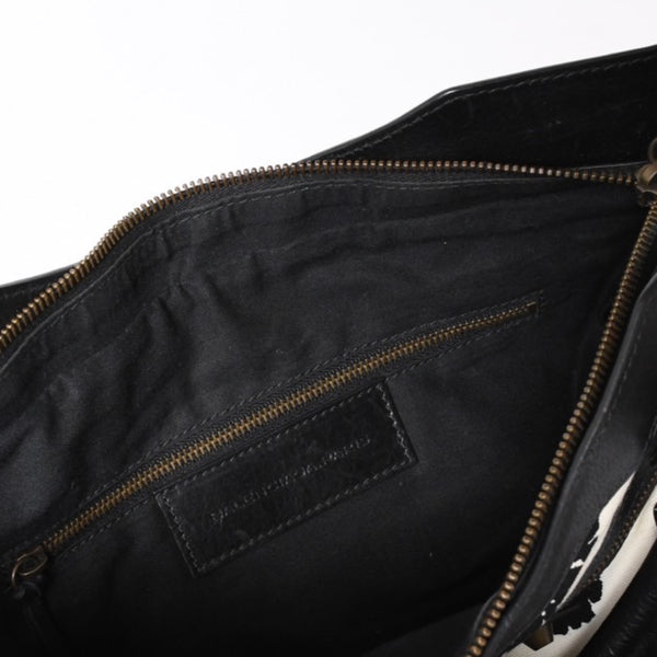 BALENCIAGA バレンシアガ CITY BAG シティバッグ Shoulder Bag ショルダーバッグ キャンバスレザー ブラック ホワイト 103208・9382 美品 中古 4a000878