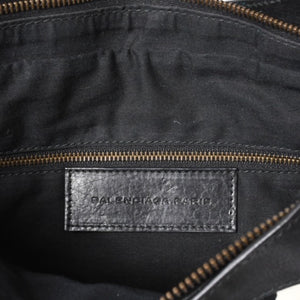 BALENCIAGA バレンシアガ CITY BAG シティバッグ Shoulder Bag ショルダーバッグ キャンバスレザー ブラック ホワイト 103208・9382 美品 中古 4a000878