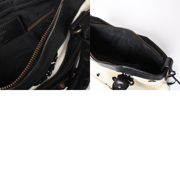 BALENCIAGA バレンシアガ CITY BAG シティバッグ Shoulder Bag ショルダーバッグ キャンバスレザー ブラック ホワイト 103208・9382 美品 中古 4a000878
