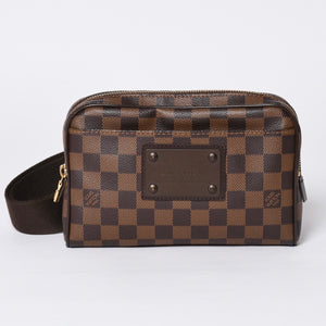 LOUIS VUITTON Damier Bum Bag Brooklyn N41101 CA2190 Brown Good Condition Used 4a000936