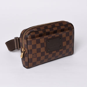 LOUIS VUITTON Damier Bum Bag Brooklyn N41101 CA2190 Brown Good Condition Used 4a000936