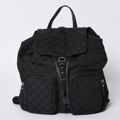 GUCCI グッチ GGキャンバス ジャッキー リュックサック バックパック メンズ キャンバス レザー Black ブラック 114552 美品 中古 4a000196