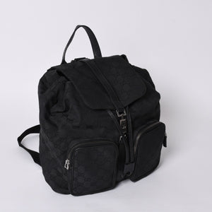 GUCCI グッチ GGキャンバス ジャッキー リュックサック バックパック メンズ キャンバス レザー Black ブラック 114552 美品 中古 4a000196