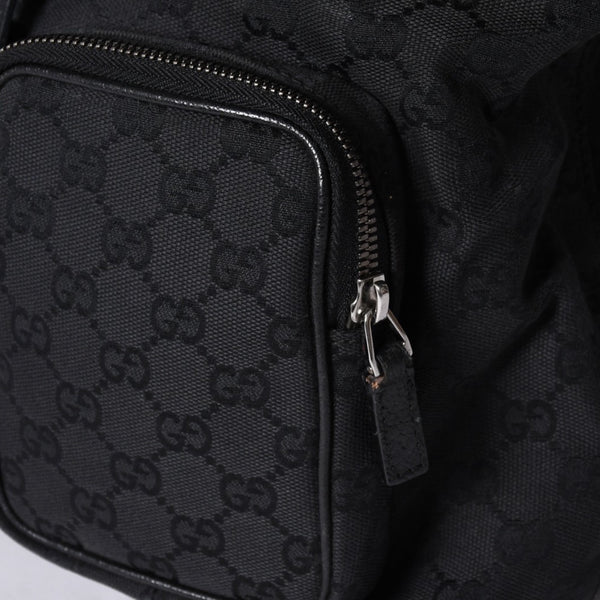 GUCCI グッチ GGキャンバス ジャッキー リュックサック バックパック メンズ キャンバス レザー Black ブラック 114552 美品 中古 4a000196