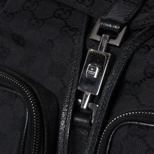 GUCCI グッチ GGキャンバス ジャッキー リュックサック バックパック メンズ キャンバス レザー Black ブラック 114552 美品 中古 4a000196