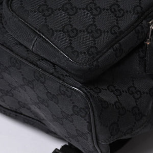 GUCCI グッチ GGキャンバス ジャッキー リュックサック バックパック メンズ キャンバス レザー Black ブラック 114552 美品 中古 4a000196