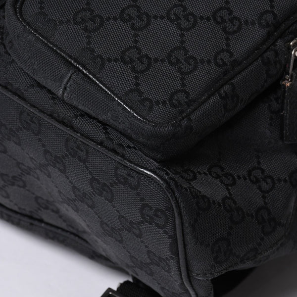 GUCCI グッチ GGキャンバス ジャッキー リュックサック バックパック メンズ キャンバス レザー Black ブラック 114552 美品 中古 4a000196
