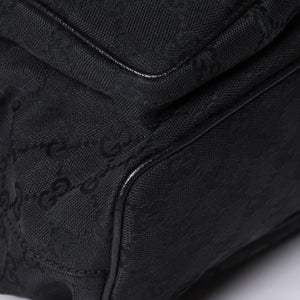GUCCI グッチ GGキャンバス ジャッキー リュックサック バックパック メンズ キャンバス レザー Black ブラック 114552 美品 中古 4a000196