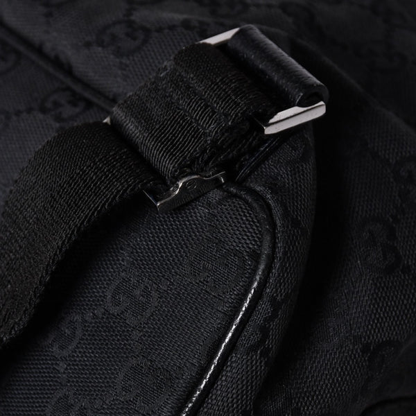 GUCCI グッチ GGキャンバス ジャッキー リュックサック バックパック メンズ キャンバス レザー Black ブラック 114552 美品 中古 4a000196