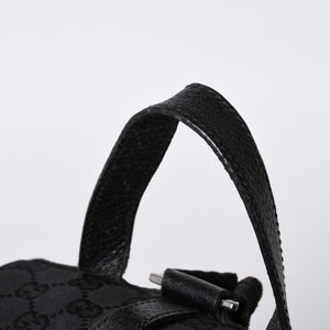 GUCCI グッチ GGキャンバス ジャッキー リュックサック バックパック メンズ キャンバス レザー Black ブラック 114552 美品 中古 4a000196