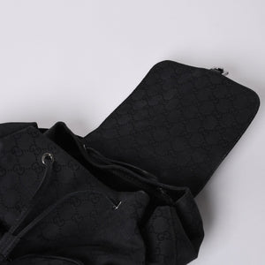 GUCCI グッチ GGキャンバス ジャッキー リュックサック バックパック メンズ キャンバス レザー Black ブラック 114552 美品 中古 4a000196
