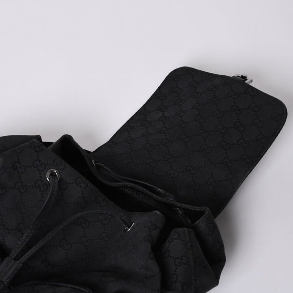 GUCCI グッチ GGキャンバス ジャッキー リュックサック バックパック メンズ キャンバス レザー Black ブラック 114552 美品 中古 4a000196