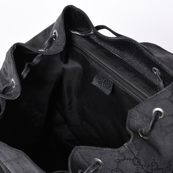 GUCCI グッチ GGキャンバス ジャッキー リュックサック バックパック メンズ キャンバス レザー Black ブラック 114552 美品 中古 4a000196