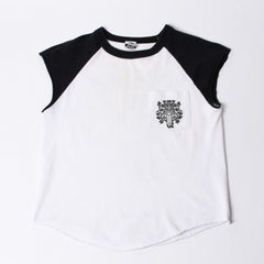 CHROME HEARTS Cut-off tank top Nose sleeve Size M Vine dagger Raglan White Good used 4a000562