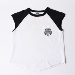 CHROME HEARTS Cut-off tank top Nose sleeve Size M Vine dagger Raglan White Good used 4a000562