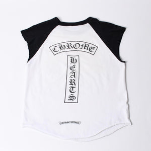 CHROME HEARTS Cut-off tank top Nose sleeve Size M Vine dagger Raglan White Good used 4a000562