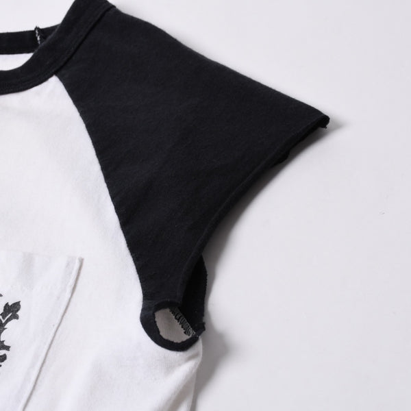 CHROME HEARTS Cut-off tank top Nose sleeve Size M Vine dagger Raglan White Good used 4a000562