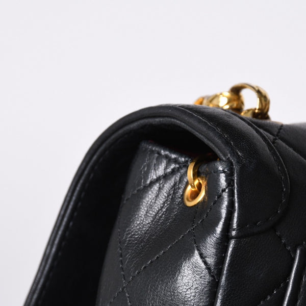 極美品 CHANEL シャネル ビジュー 横長 20cm ショルダーバッグ 1番台 ミニマトラッセ ショルダーチェーン ラムスキン 中古 4a001065