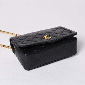 極美品 CHANEL シャネル ビジュー 横長 20cm ショルダーバッグ 1番台 ミニマトラッセ ショルダーチェーン ラムスキン 中古 4a001065