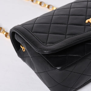 極美品 CHANEL シャネル ビジュー 横長 20cm ショルダーバッグ 1番台 ミニマトラッセ ショルダーチェーン ラムスキン 中古 4a001065
