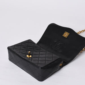 極美品 CHANEL シャネル ビジュー 横長 20cm ショルダーバッグ 1番台 ミニマトラッセ ショルダーチェーン ラムスキン 中古 4a001065