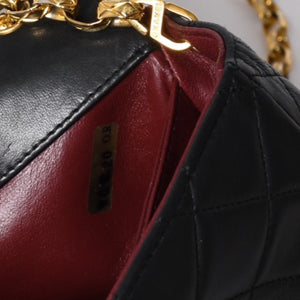 極美品 CHANEL シャネル ビジュー 横長 20cm ショルダーバッグ 1番台 ミニマトラッセ ショルダーチェーン ラムスキン 中古 4a001065