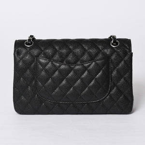 新品同様 CHANEL シャネル マトラッセ25 Wフラップ Wチェーンショルダーバッグ AO1112 27番台 キャビアスキン シルバー金具 中古 4a001063