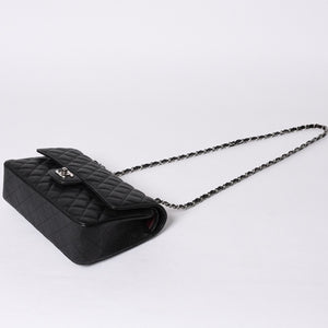 新品同様 CHANEL シャネル マトラッセ25 Wフラップ Wチェーンショルダーバッグ AO1112 27番台 キャビアスキン シルバー金具 中古 4a001063