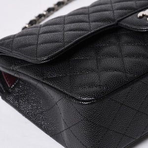 新品同様 CHANEL シャネル マトラッセ25 Wフラップ Wチェーンショルダーバッグ AO1112 27番台 キャビアスキン シルバー金具 中古 4a001063