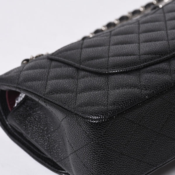 新品同様 CHANEL シャネル マトラッセ25 Wフラップ Wチェーンショルダーバッグ AO1112 27番台 キャビアスキン シルバー金具 中古 4a001063