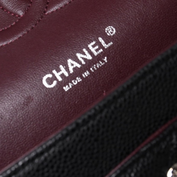 新品同様 CHANEL シャネル マトラッセ25 Wフラップ Wチェーンショルダーバッグ AO1112 27番台 キャビアスキン シルバー金具 中古 4a001063