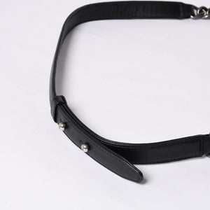 Very Good Condition CHANEL Boy Chanel Shoulder Bag Lambskin No. 22 Black Silver Hardware Used 4a000908