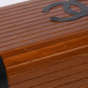 CHANEL シャネル wood vanity ウッドバニティ ハンドバッグ 3番台 ウッド レザー ブラウン シルバー金具 美品 中古 4a000897