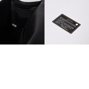 Very Good Condition CHANEL Boy Chanel Shoulder Bag Lambskin No. 22 Black Silver Hardware Used 4a000908