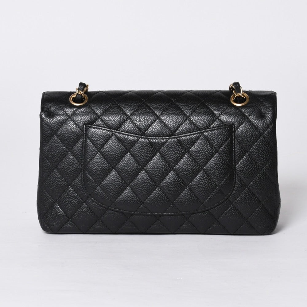 Like new CHANEL Matelasse 25 W flap W chain shoulder bag AO1112 13th series caviar skin gold hardware used 4a001060