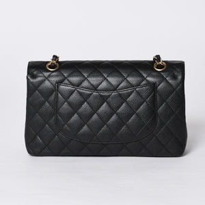 新品同様 CHANEL シャネル マトラッセ25 Wフラップ Wチェーンショルダーバッグ AO1112 13番台 キャビアスキン ゴールド金具 中古 4a001060