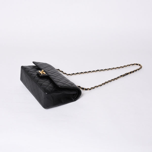 新品同様 CHANEL シャネル マトラッセ25 Wフラップ Wチェーンショルダーバッグ AO1112 13番台 キャビアスキン ゴールド金具 中古 4a001060