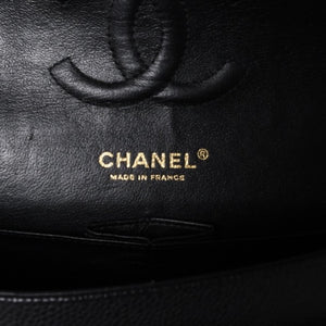 新品同様 CHANEL シャネル マトラッセ25 Wフラップ Wチェーンショルダーバッグ AO1112 13番台 キャビアスキン ゴールド金具 中古 4a001060