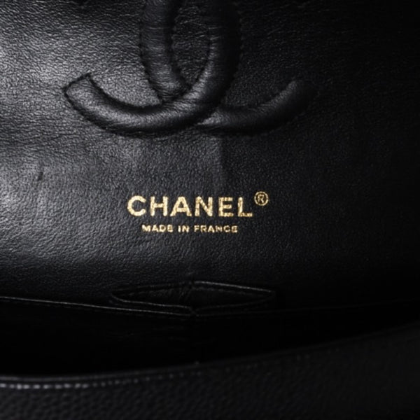 新品同様 CHANEL シャネル マトラッセ25 Wフラップ Wチェーンショルダーバッグ AO1112 13番台 キャビアスキン ゴールド金具 中古 4a001060
