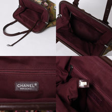 画像をギャラリービューアに読み込む, 極美品 CHANEL シャネル エンブロイダリー グラフィティ がま口 ハンドバッグ カーキ 20番台 A92791 アンティークシルバー金具 中古 4a001082