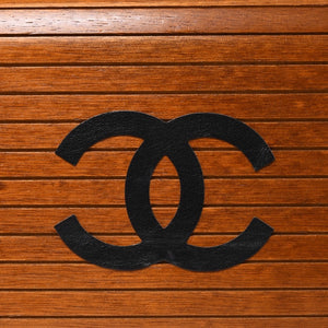 CHANEL シャネル wood vanity ウッドバニティ ハンドバッグ 3番台 ウッド レザー ブラウン シルバー金具 美品 中古 4a000897