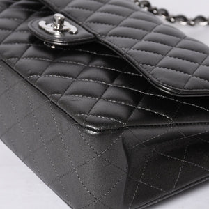 新品同様 CHANEL シャネル マトラッセ25 Wフラップ Wチェーンショルダーバッグ シャイングレー ランダム ラムスキン シルバー金具 中古 4a001064