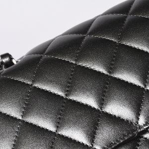 新品同様 CHANEL シャネル マトラッセ25 Wフラップ Wチェーンショルダーバッグ シャイングレー ランダム ラムスキン シルバー金具 中古 4a001064