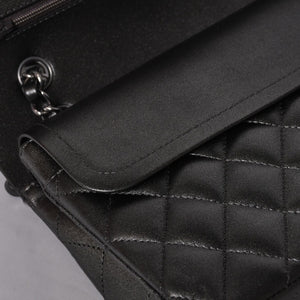 新品同様 CHANEL シャネル マトラッセ25 Wフラップ Wチェーンショルダーバッグ シャイングレー ランダム ラムスキン シルバー金具 中古 4a001064