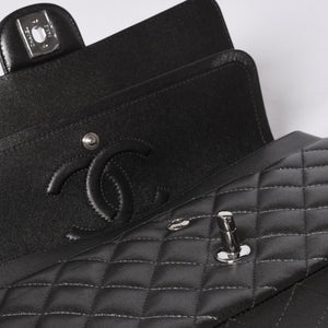 新品同様 CHANEL シャネル マトラッセ25 Wフラップ Wチェーンショルダーバッグ シャイングレー ランダム ラムスキン シルバー金具 中古 4a001064