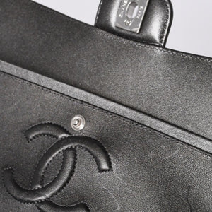 新品同様 CHANEL シャネル マトラッセ25 Wフラップ Wチェーンショルダーバッグ シャイングレー ランダム ラムスキン シルバー金具 中古 4a001064