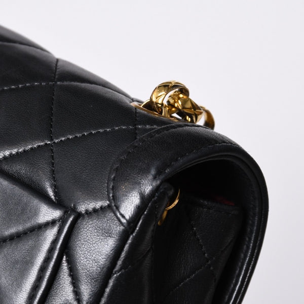 極美品 CHANEL シャネル ビジュー 横長 20cm ショルダーバッグ 1番台 ミニマトラッセ ショルダーチェーン ラムスキン 中古 4a001065